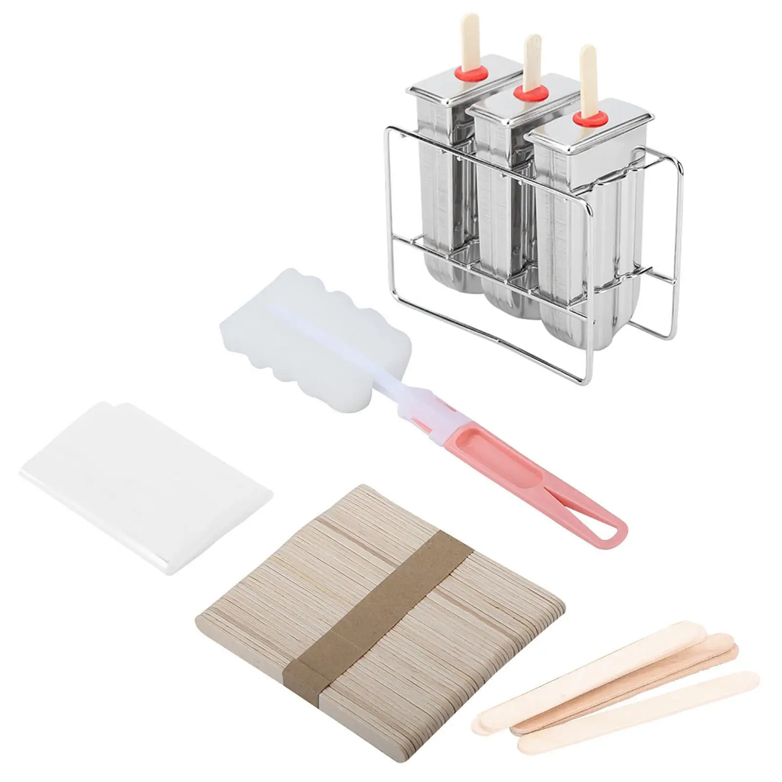 

Stainless Steel Popsicle Molds Set Ice Cream Maker Round Flat Ice Lolly Holder DIY Popsicle Sticks Kitchen Tool 3 6 10PCS