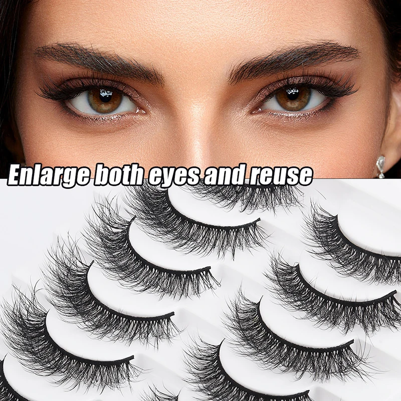 

8 Pairs Of Full Thick Natural Eyelashes Thick Curl False Eyelashes 3D Stereoscopic False Eyelashes
