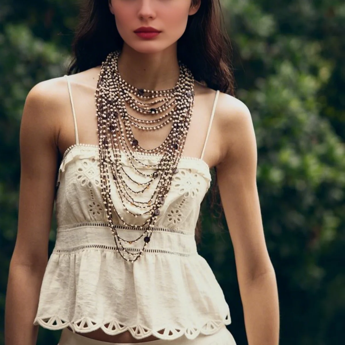 

ZAA Богемия многослойное ожерелье ручной работы из рисовых бусин модная ракушка преувеличенная цепочка ювелирные изделия колье летние пляжные каникулы