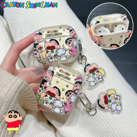 Crayon Shin-chan Cartoon Earphone Case for Airpods 1 2 3 4 Pro Soft Case Silicone Protective Shell with Pendant for Airpods Pro2