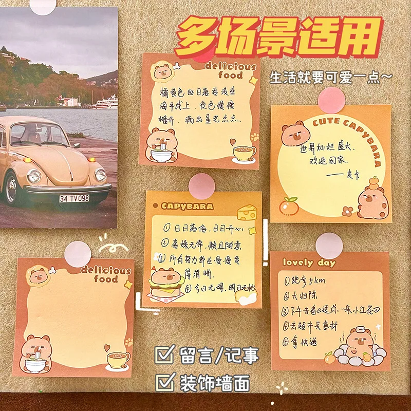 كابيبالا ملاحظات لاصقة الكرتون غير لصق ملاحظات لاصقة ورقة خالية من الغراء المدرسة الابتدائية الإبداعية المفكرة مذكرة الوسادة القرطاسية