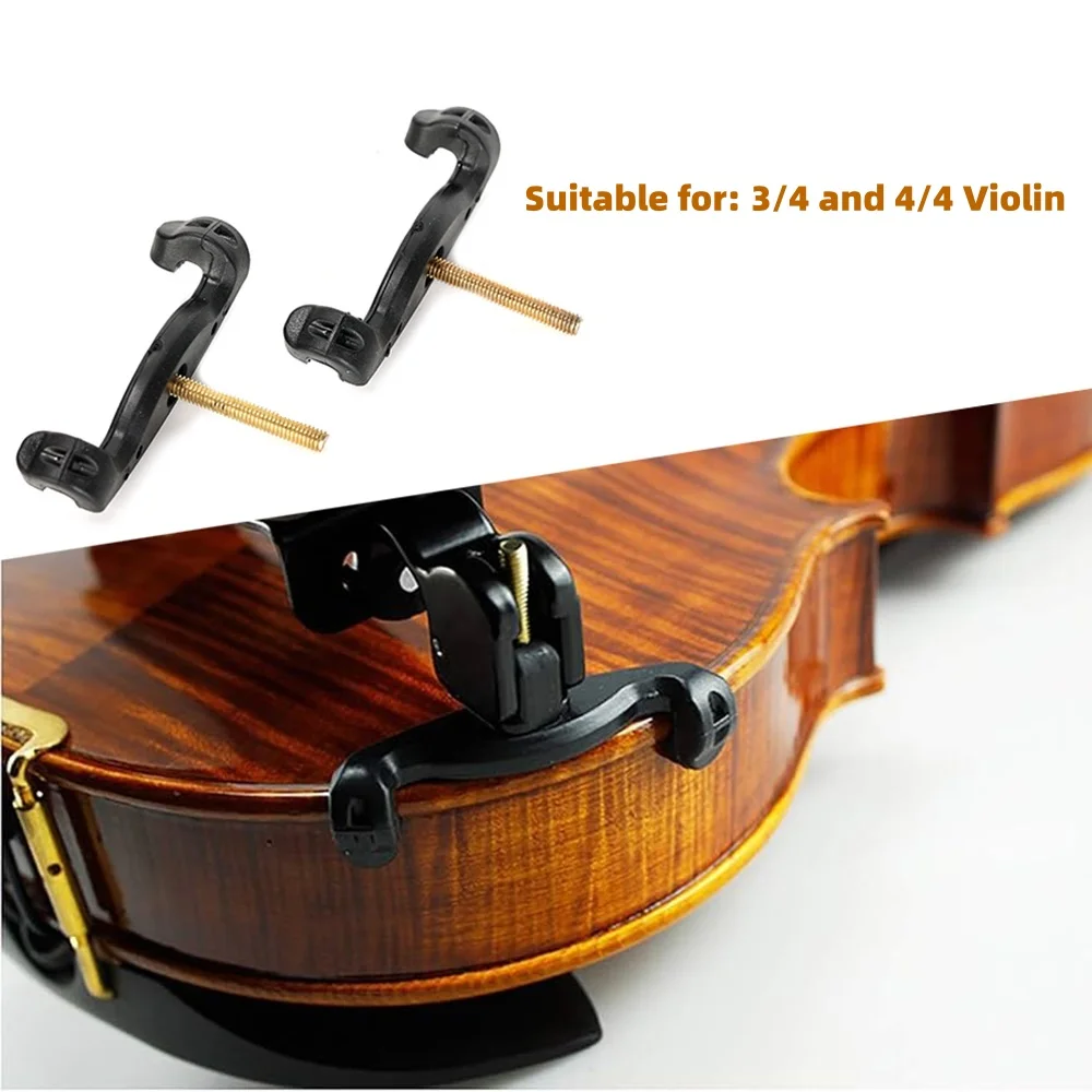 2pcs Violin Shoulder Rest Long Feet Replacement Parts For 4/4 & 3/4 Size Violin, Black