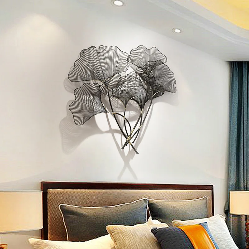 

Restaurant Wall Decoration Wrought Iron Decoration Wall Hanging Pieces European Style Ginkgo Leaf Hanging Ornaments