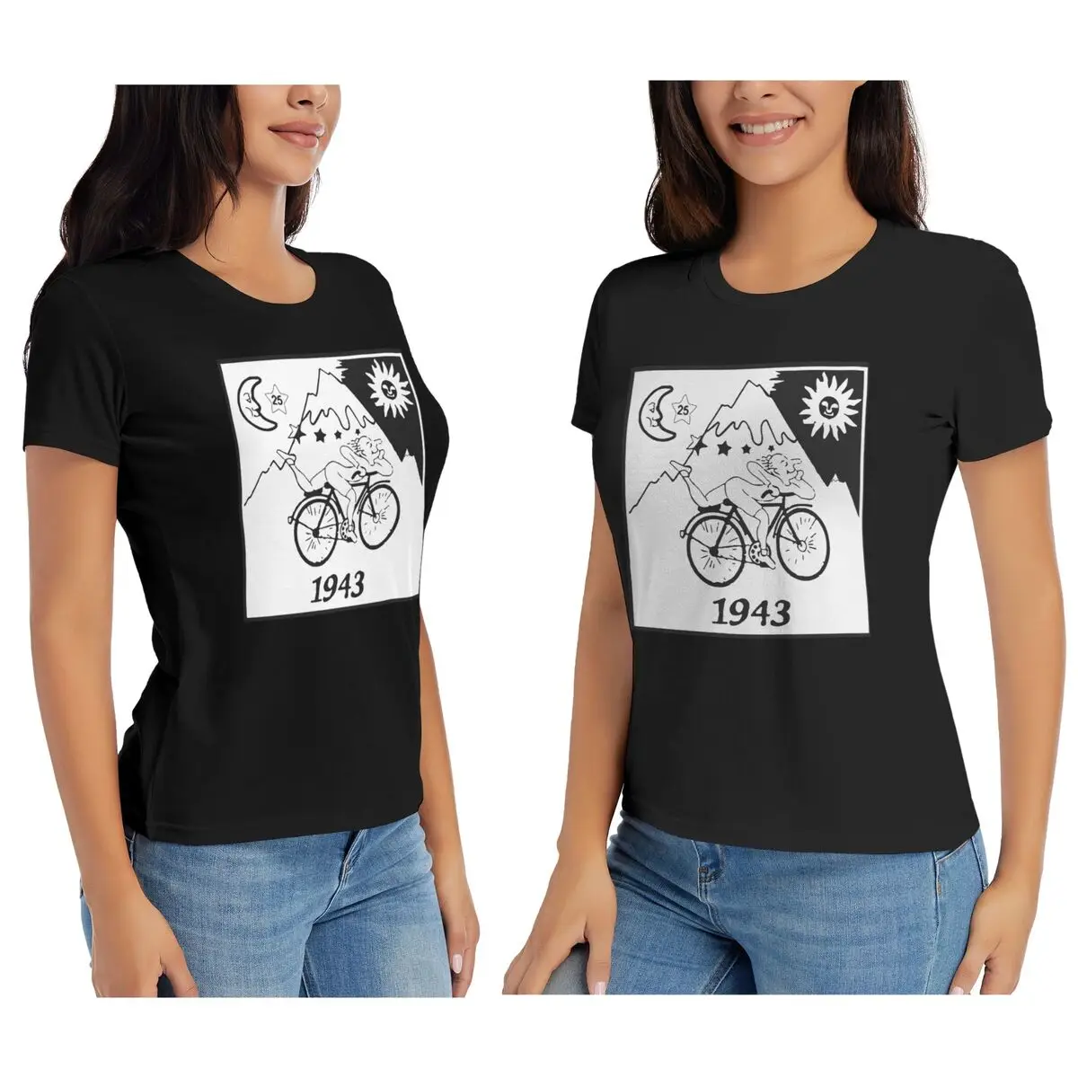 Camiseta feminina descoberta de lsd albert hofmann verão manga curta camisetas tripulação pescoço algodão camisetas roupas topos streetwear