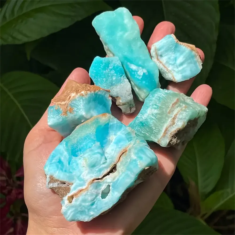 1pc Rare Blue Aragonite Raw Stone Specimen - Natural Smithsonite Crystal Quartz, Bohemian Style Home & Office Desktop Decor - view 6