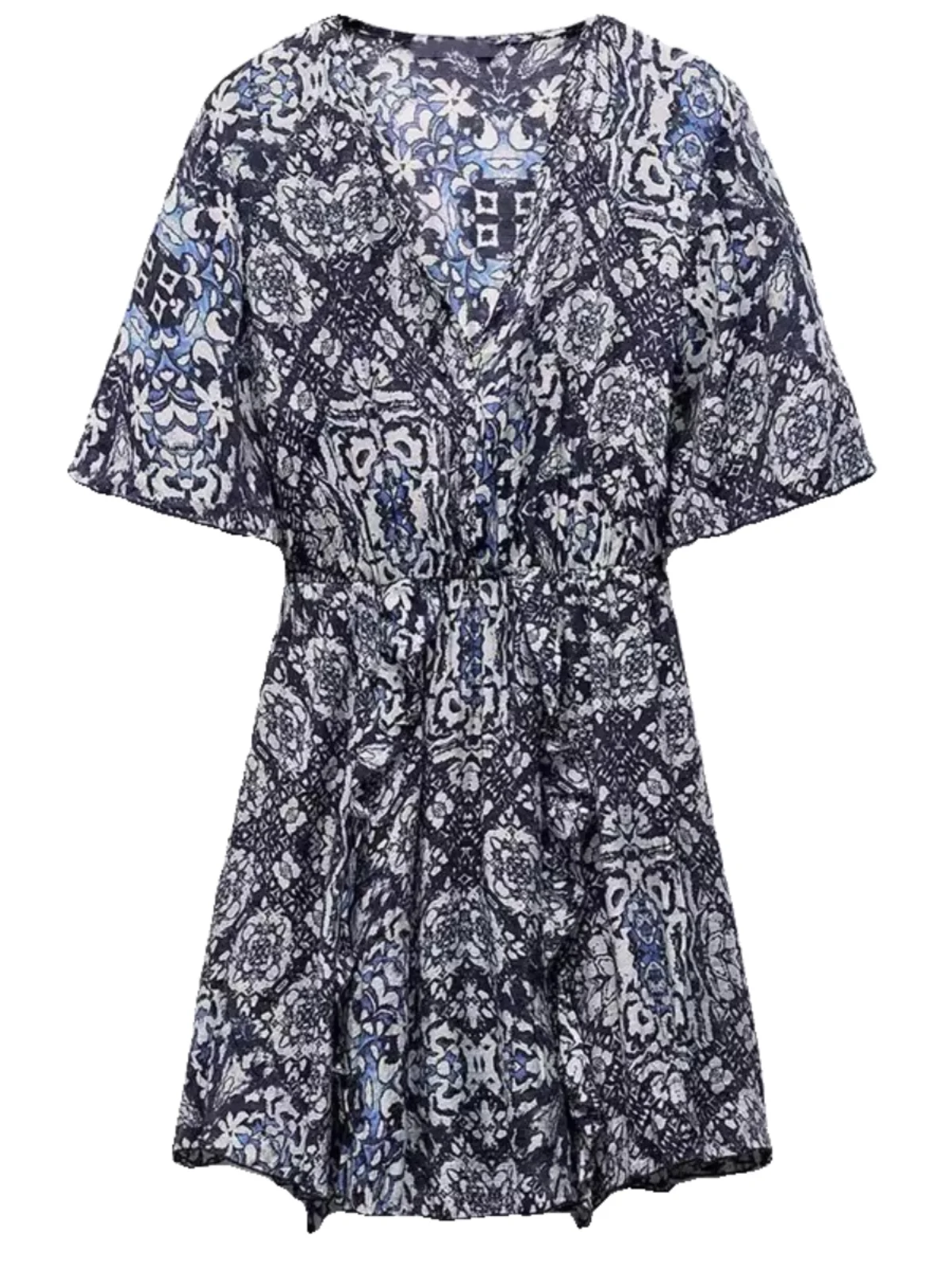 Printemps nouveau Sle femme Dr taille couchée imprimé fleuri décoration superposée Street Sle f Sve v-ne autre compagnon...