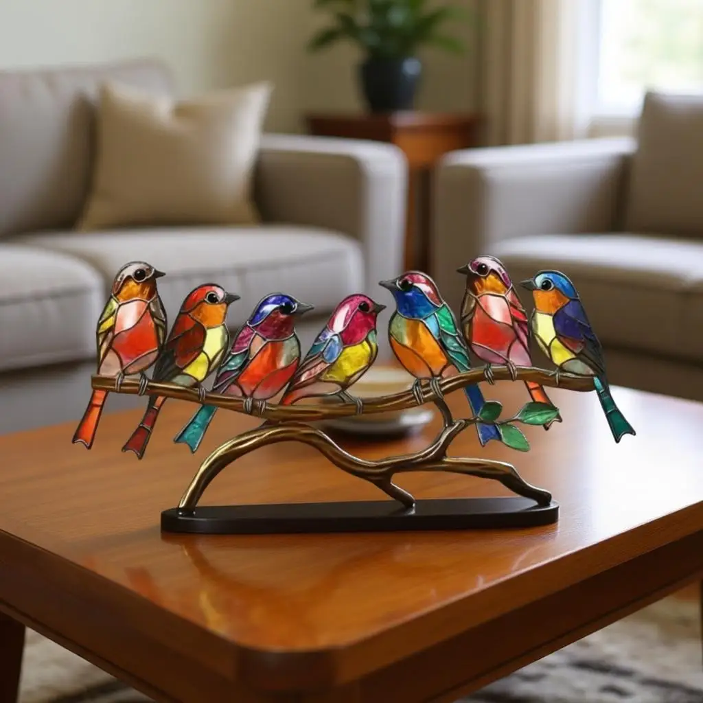 

Creatively Colorful Bird Figurine Sturdy Base Exquisite Artistic Bird Decoration For Home Desktop Lively Ambiance Bird Ornaments
