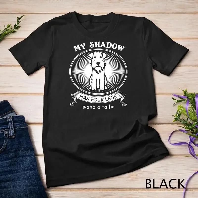 Camisetas con diseño de Schnauzer en miniatura, camiseta unisex con diseño de My Dog is My Shadow, regalo divertido