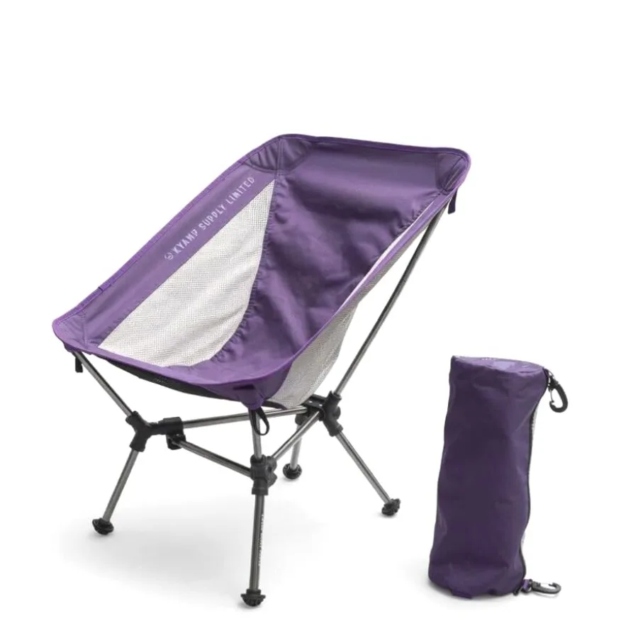 

Camping chair for outdoor use, aluminum alloy frame, black color, ultra-lightweight 1kg with Tri-Lock stability system