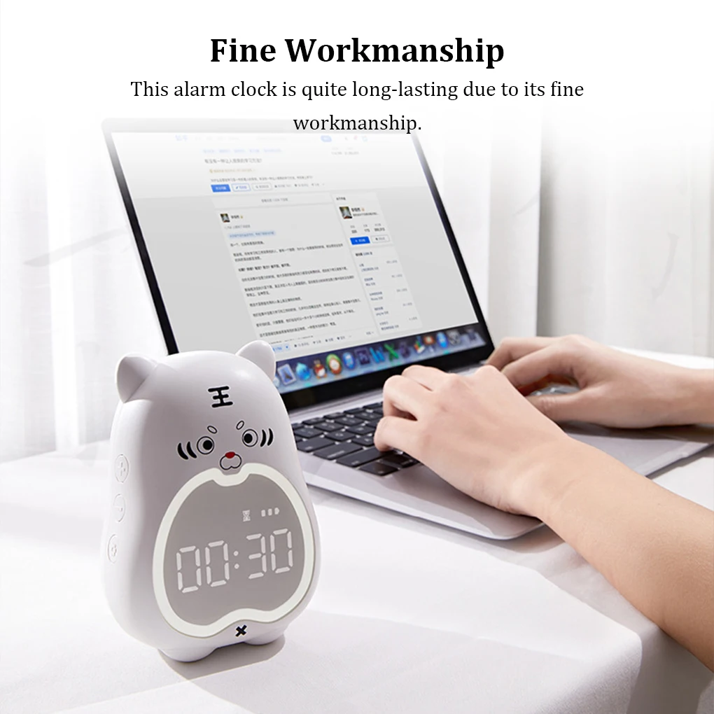 

Alarm Clock Clocking Device Desktop Watch Night Light Digital Display Cute Looking Household Accessories Home Supplies