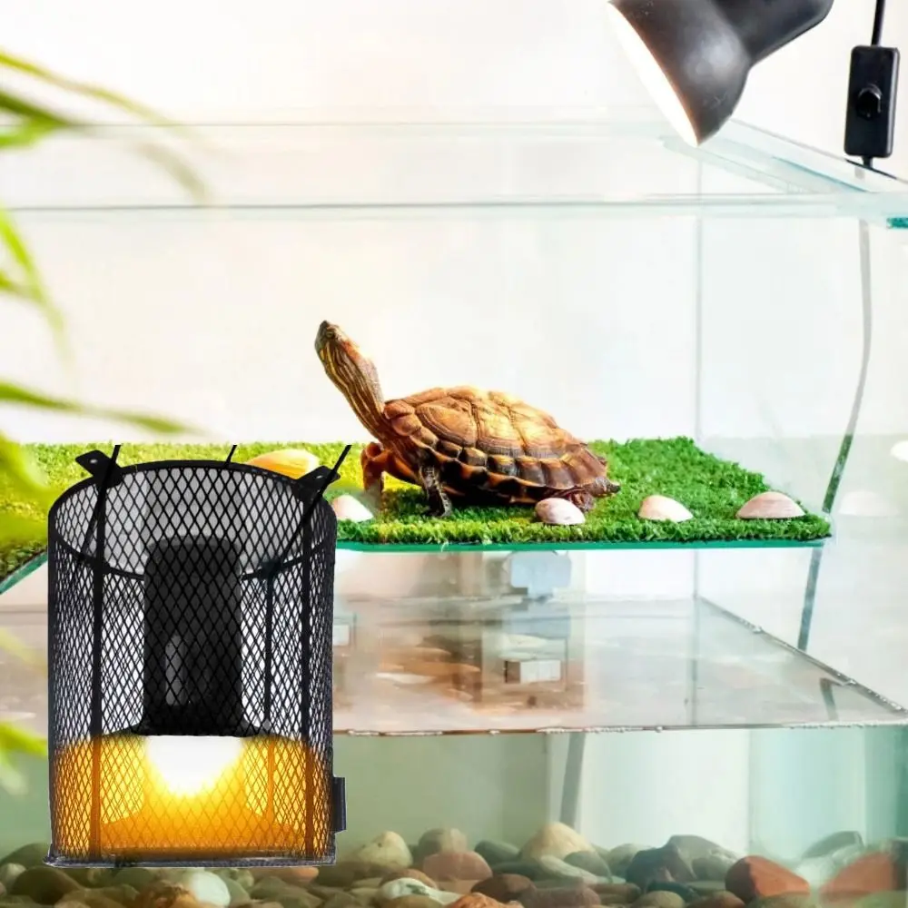 

Metal Mesh Heater Guard Round and Square Shape Iron Mesh Cover Lamp Cover Cylinder and Square 4 Screws Reptiles Heat Lamp Guard