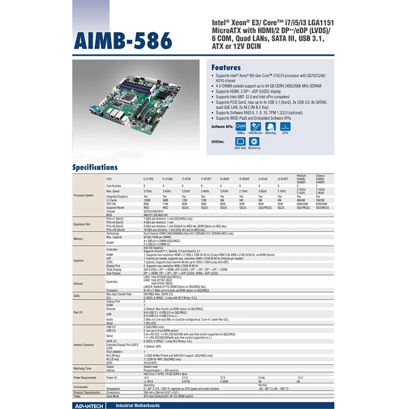 Perfect testing before shipment AIMB-586QG2-00A1E board AIMB-586 REV.A1