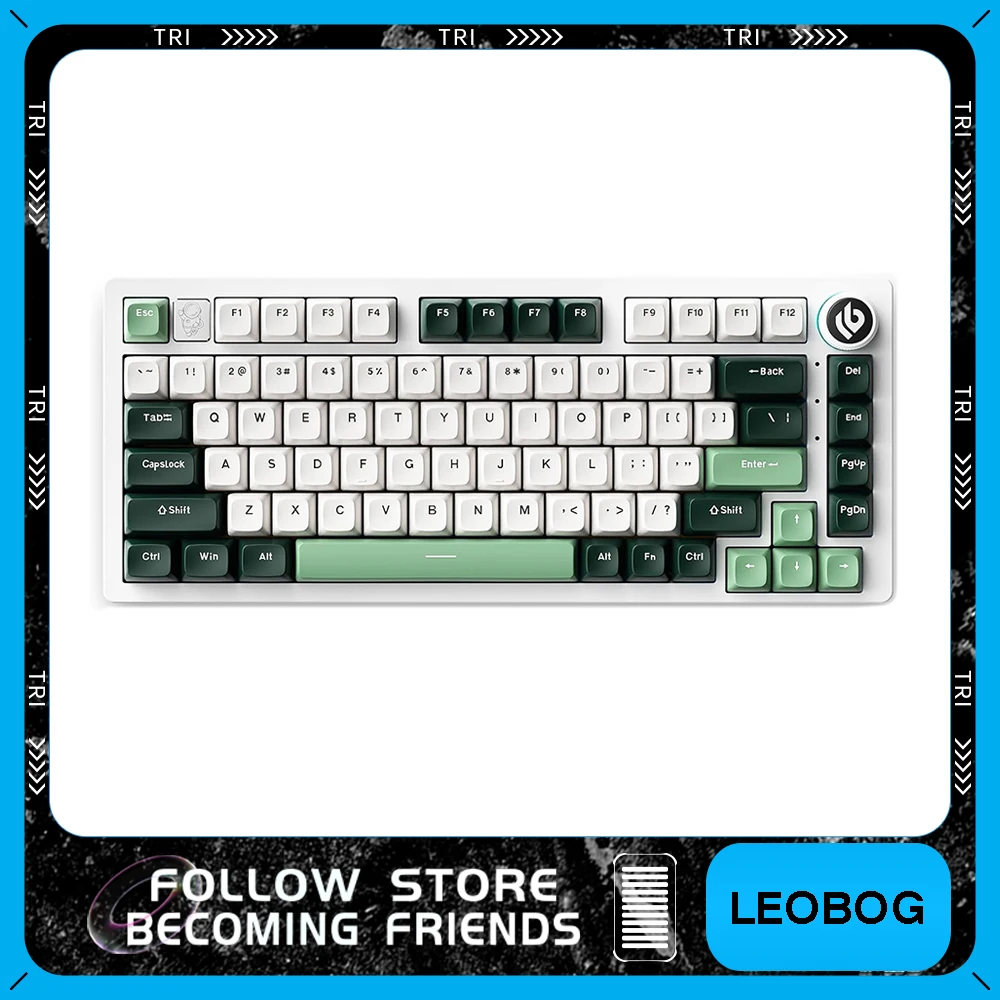 LEOBOG Hi75 Aluminum Alloy Wired Mechanical Keyboard Programmable Gasket Installation with Mode Switching Knob Gaming Keyboard