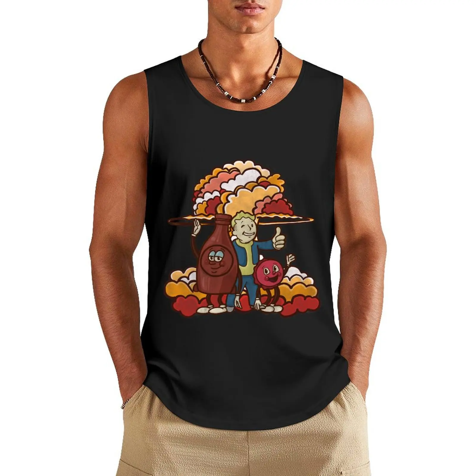 

Atom bomb baby Tank Top sleeveless gym shirt man fitness cute tops summer clothes men 2024 Fitness men clothing