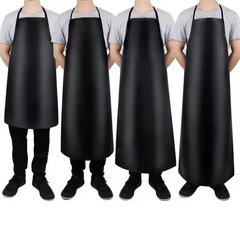 PVC Leather Apron Waterproof Oilproof Heavy Duty Apron For Kitchen Cleaner Thermal Insulation Wear Electric Welding Aprons