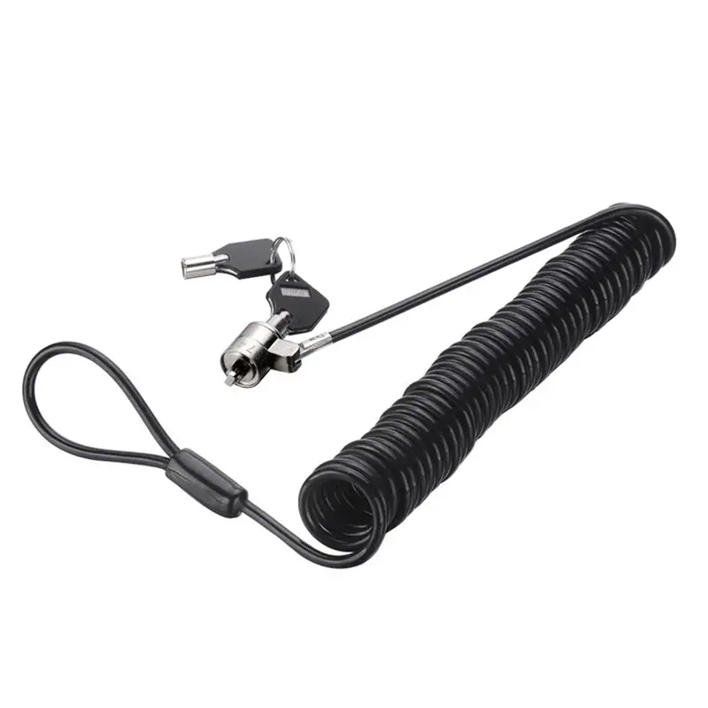 B29C-Laptop Computer Lock Laptop Lock Lock Universal Retractable Spring Rope Steel Cable Key Computer Lock