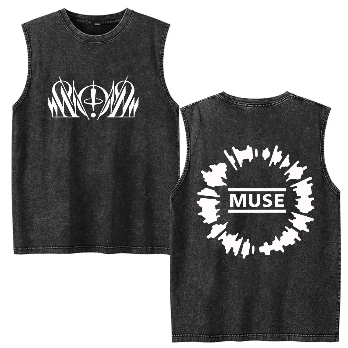 Vintage Washed Vest Muse Band The Wow! Signal Tour 2026 T Shirts Men's Vintage Fashion O-Neck Oversized Cotton T-shirt Tank Top