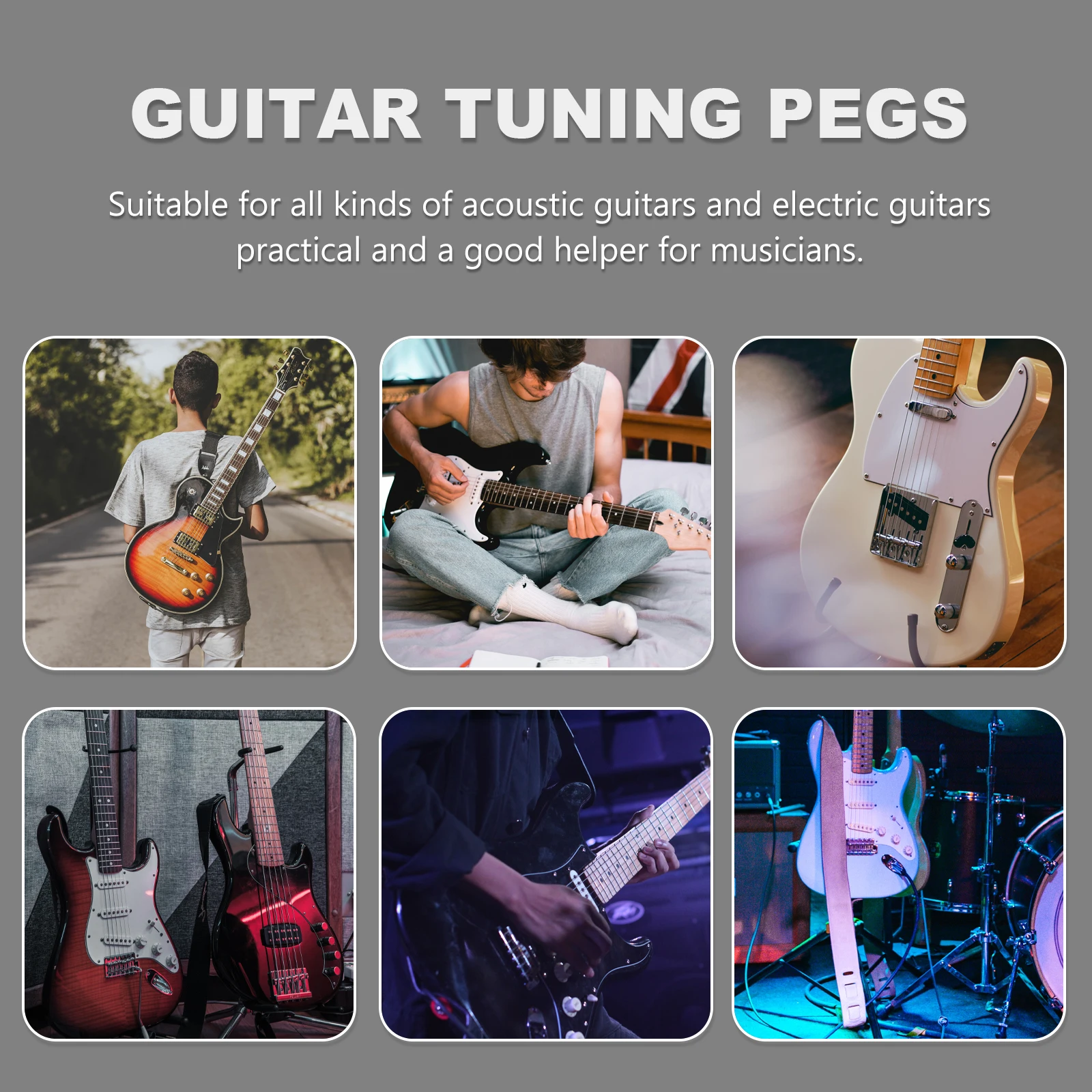 

6pcs Alloy Turners Durable String Locking Tuners For Acoustic Guitar Fully Enclosed Gear Smooth Adjustment Guitar Accessories