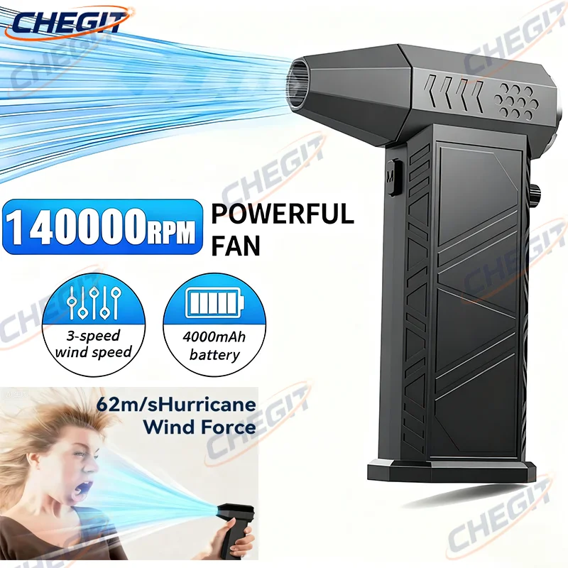 

Мини-турбоструйный вентилятор, электрическая воздушная тряпка с 3 регулируемыми шестернями, 140000 об/мин, скорость ветра, 62 м/с, инструмент для очистки автомобильного компьютера