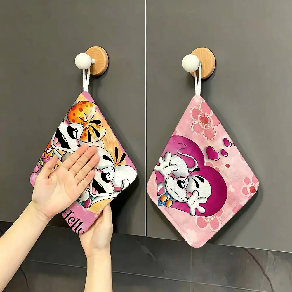 Cartoon Diddl Cute Hanging Kitchen Towel, Polyester Cotton Material, Wear Resistant Hand Wiping Towel for Home