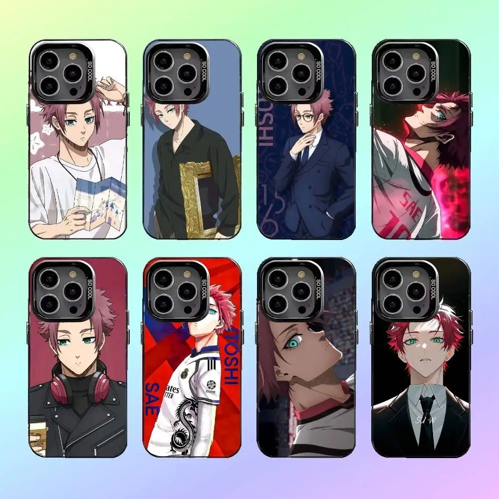 

Itoshi Sae B-Blue L-Lock Phone Case For iPhone17,16,15,14,13,12,11 Plus,Pro Max Colorful Silver Back Phone Case