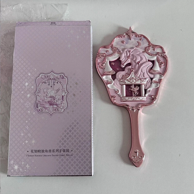 フラワーナウ ユニコーン クリスタル ハンドヘルドミラー 化粧鏡 周辺機器