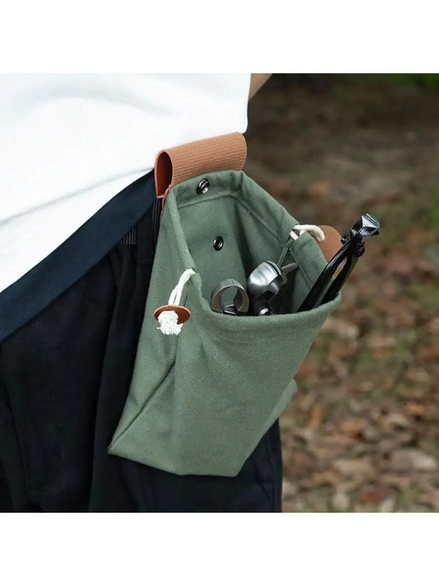 

1 pc Waist Hanging Tools Waist Bag Bundle Pocket Folding Canvas Tools Storage Bag