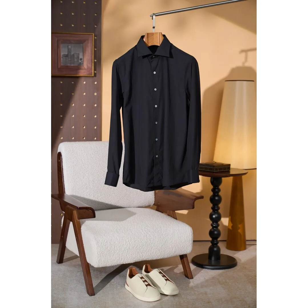 

Kiton Men's Old Money Sle Busin irt Long Sve Commute Button Cuff Dr irt Casual Printed Polyester Blend irt