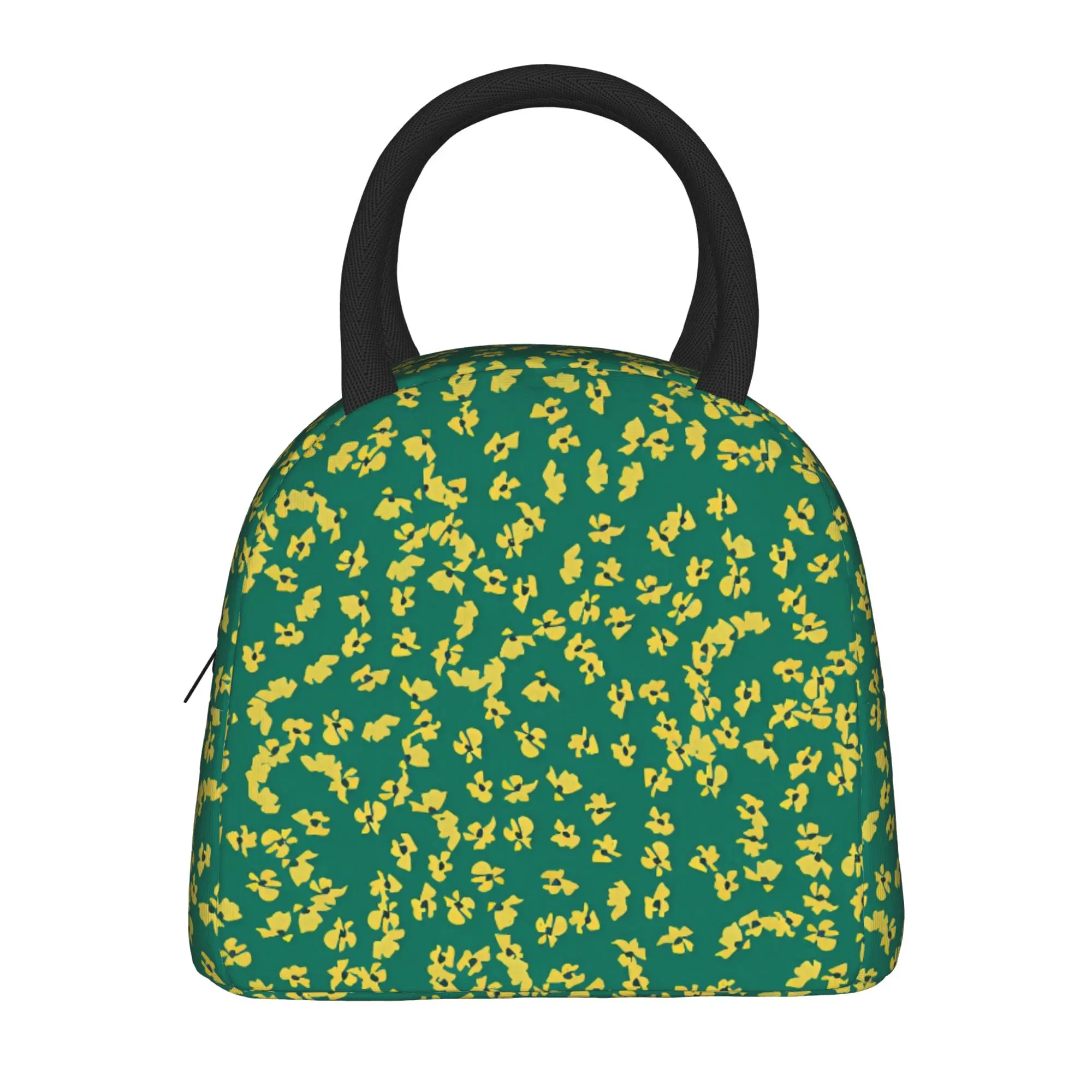 Cute Floral Printed Lunch Bag For Child  Graphic Lunch Box Casual Outdoor Picnic Cooler Bag Convenient Waterproof Tote Food Bags
