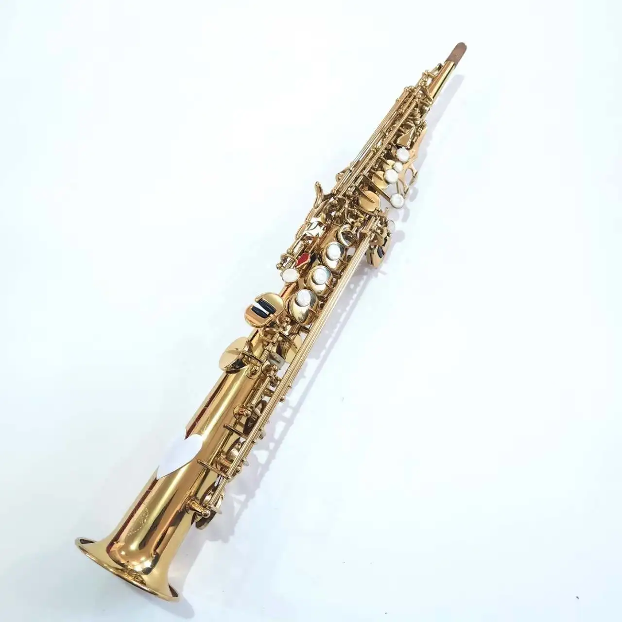Professional High-Grade Brass Soprano Saxophone Straight Performance Practice Instrument  Integrated straight pipe