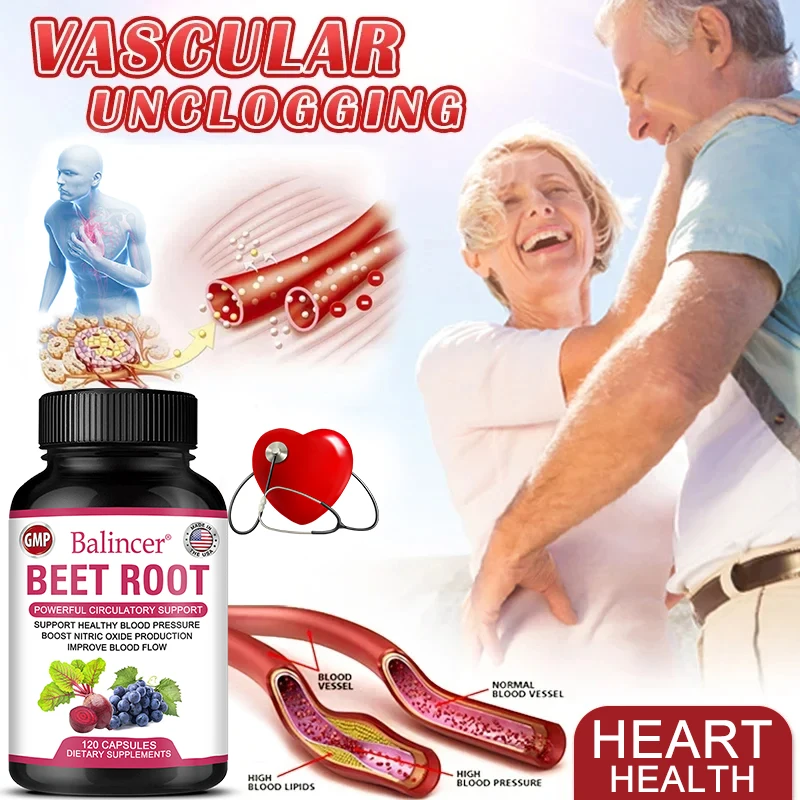 Beetroot - Fósforo de calcio y vitamina C para la presión arterial, la circulación y el apoyo inmunológico - Suplemento de superfood sin OGM