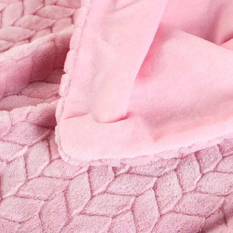 Home Thick Blanket Double Layers Solid Color Polyester Plaids Blankets Winter Warm Throw Sofa Cover For Adult Bed Bedspread