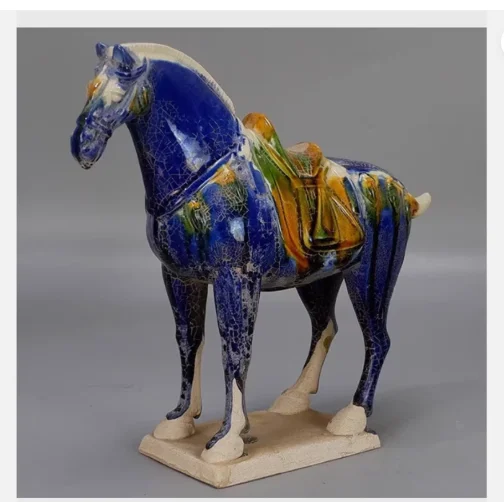 China Old collection Tang Dynasty Tang tri-color glazed ceramics War horse