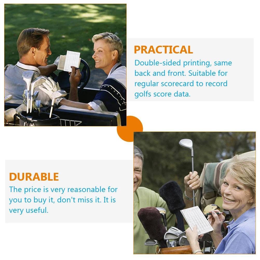 

20pcs Golf Score Card Copper Paper Foldable Portable Recording Tools for Sports Exam Accessories Competitions Supplies
