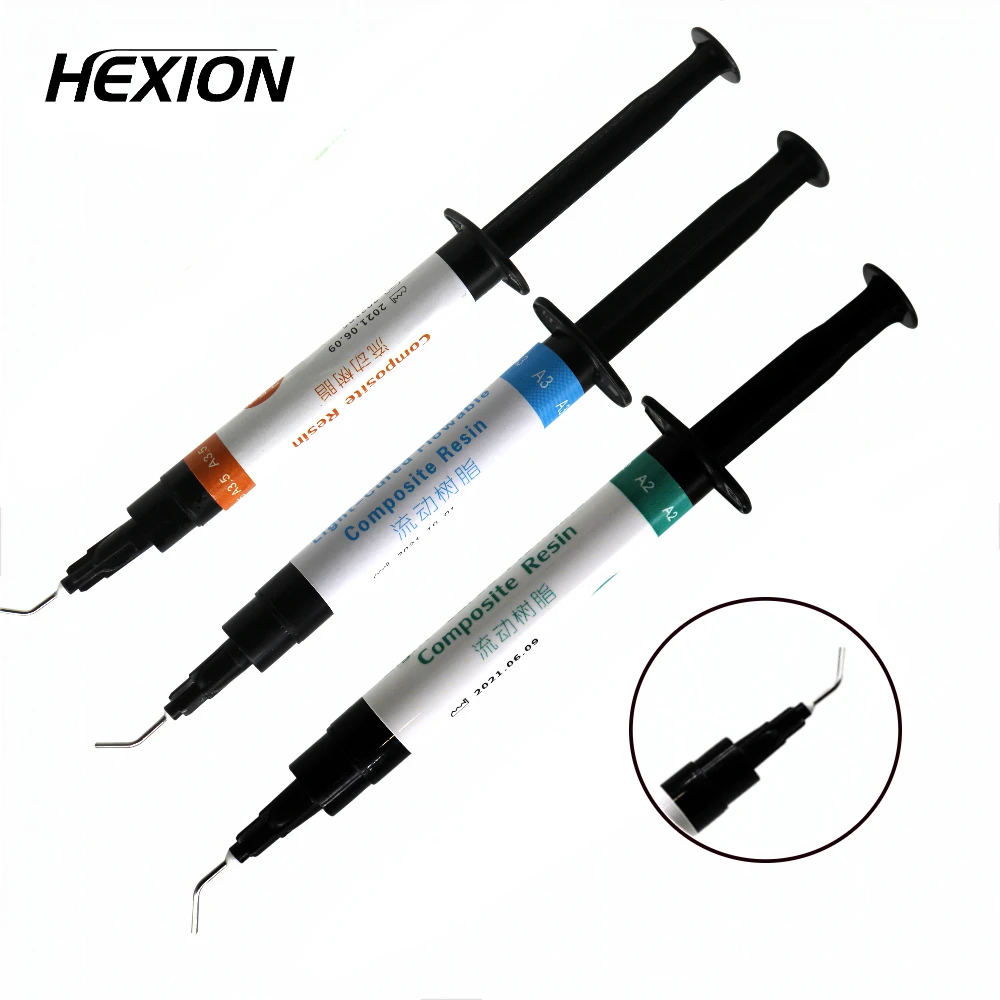 1szt/5szt/10szt Dental Composite Flowable Resin A2 Refill Syringe 2.5g Light Curing Delivery Tips Etch Gel Bonding Dental use