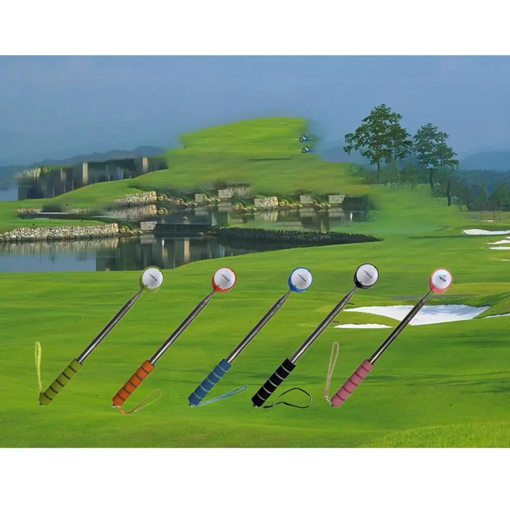 Extendable Telescopic Golf Ball Retriever Two-Sided Adjustable Golf Ball Pick Up Tool Square Holes Non-Slip Handle