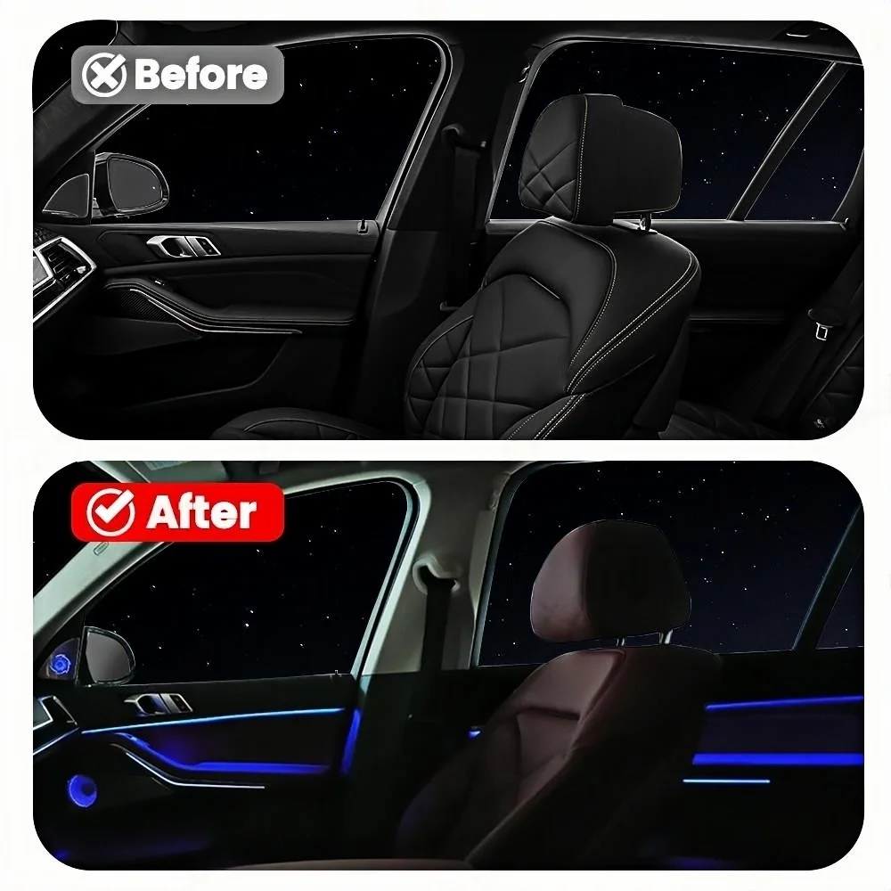 RGB color streamer For BMW X5 X6 X7 G05 G06 G07 2018+ 4 Doors Ambient Lights LED Atmosphere Lamp Decorative Strips Interior