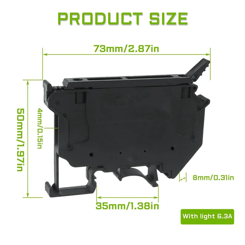 AAAN-UK5-HESI UK5RD مع قاعدة طرفية لصمامات السكك الحديدية LED DIN، مشبك برغي كتلة طرفية (عبوة من 6 قطع، أسود) سهل الاستخدام