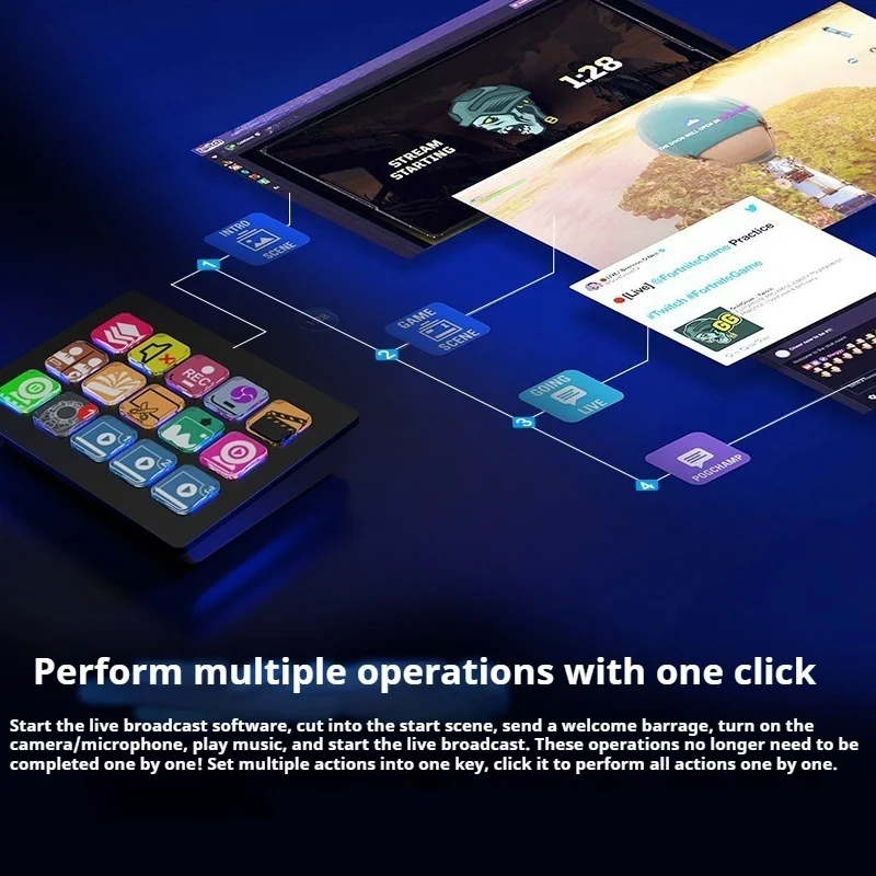 Imagem -05 - Stream Controller Deck para Teclas Macro Youtube Preto Personalizado Gatilho Aplicativos em Aplicativos e Software Como Obs Twitch 15 Teclas