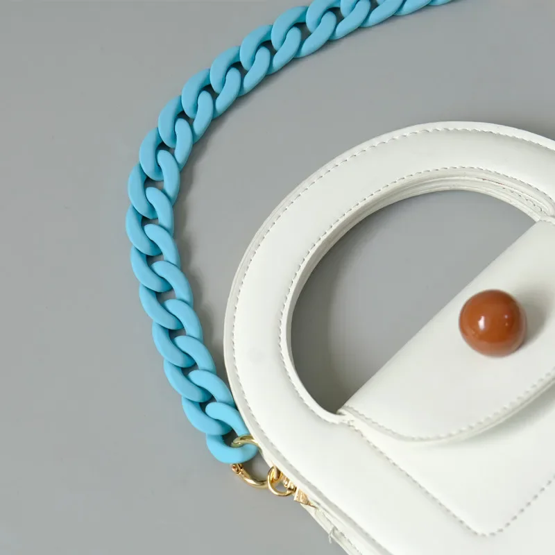 Neue modische Damenhandtaschen-Accessoire-Kette, mattgrüne Harz-Kette, mattierter Umhängegurt, luxuriöse Schultertaschen-Ketten für Damen – Detail 29