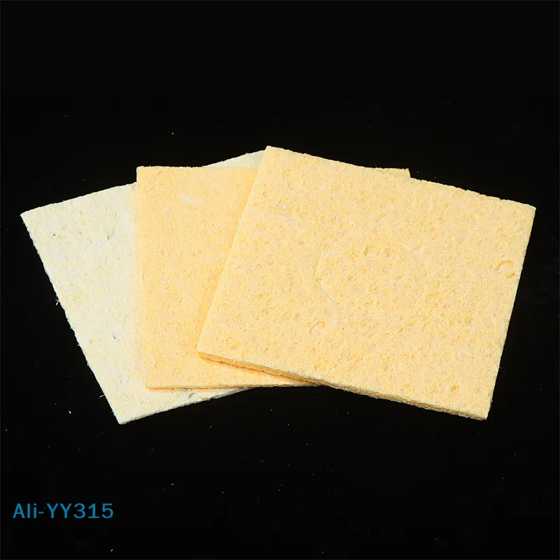 【Y】5 Pz 6*6 CM Saldatura Gialla Spugna Pulita Punta di Saldatura Spugne per Pulizia Cleaner Pad Dissaldatura Saldatore Accessori