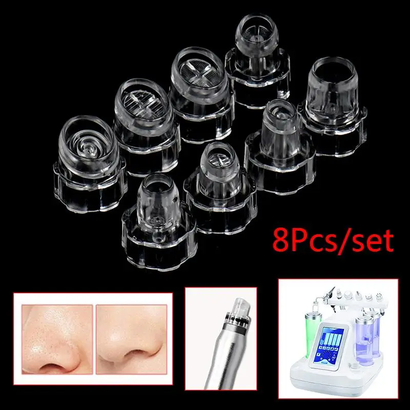 *8Pcs Replacement Tip Heads for Water Oxygen Skin Cleanser Non-irritating Suitable for All Skin Types Facial Pore Cleaning