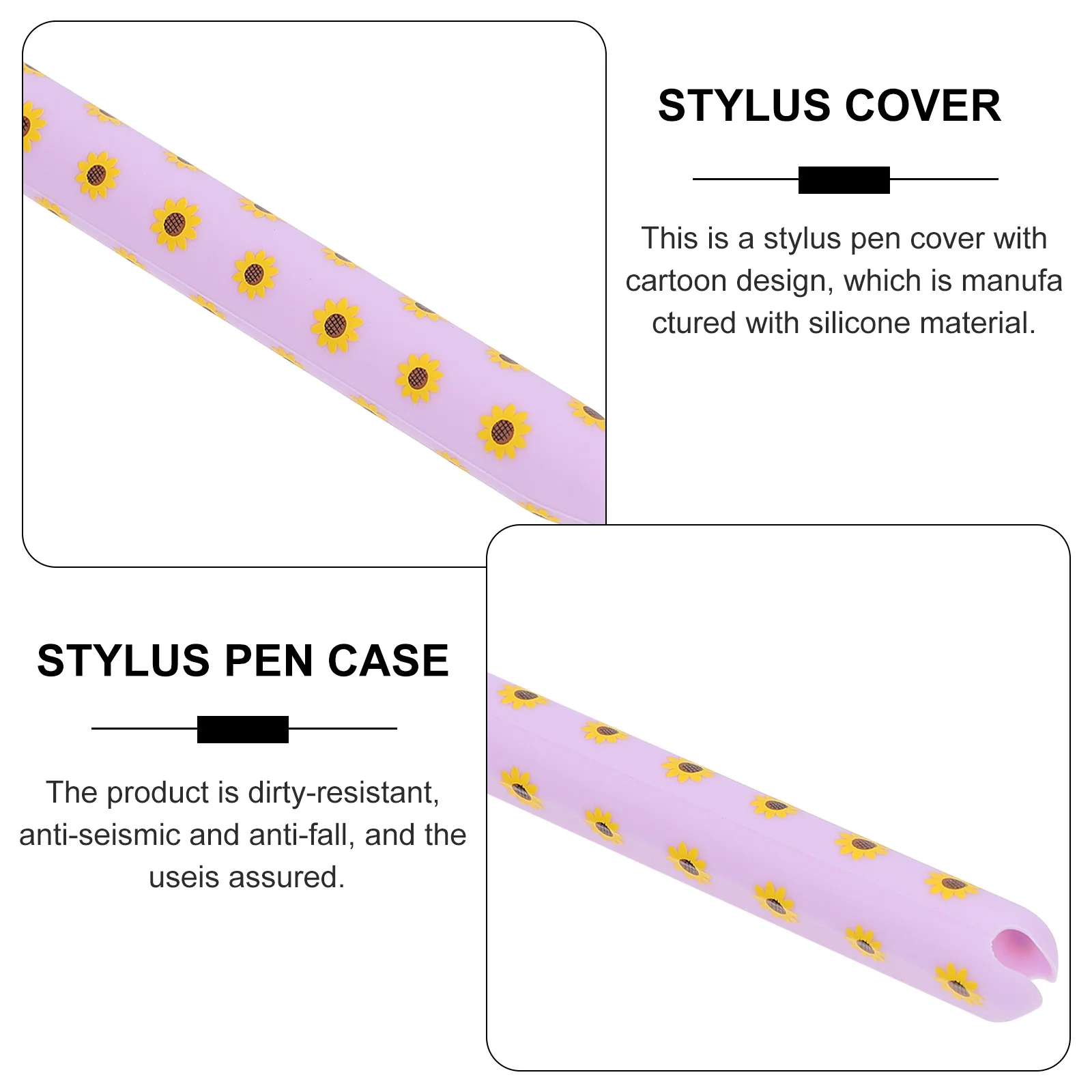 

Cartoon Silicone Stylus Pen Sleeve 360 Protection Anti-Slip Anti-Drop Compatible Pencil 2 Stylus Cover Silicone Pen Cover