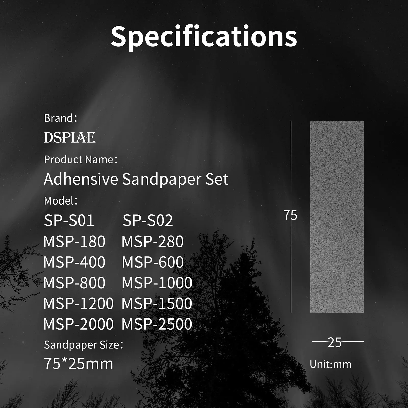 DSPIAE SP-S Pre-Cut Sandpaper Set Self-Adhesive Modeling Tools for DIY Hobby Accessory Model Kit Building Abrasive Sands