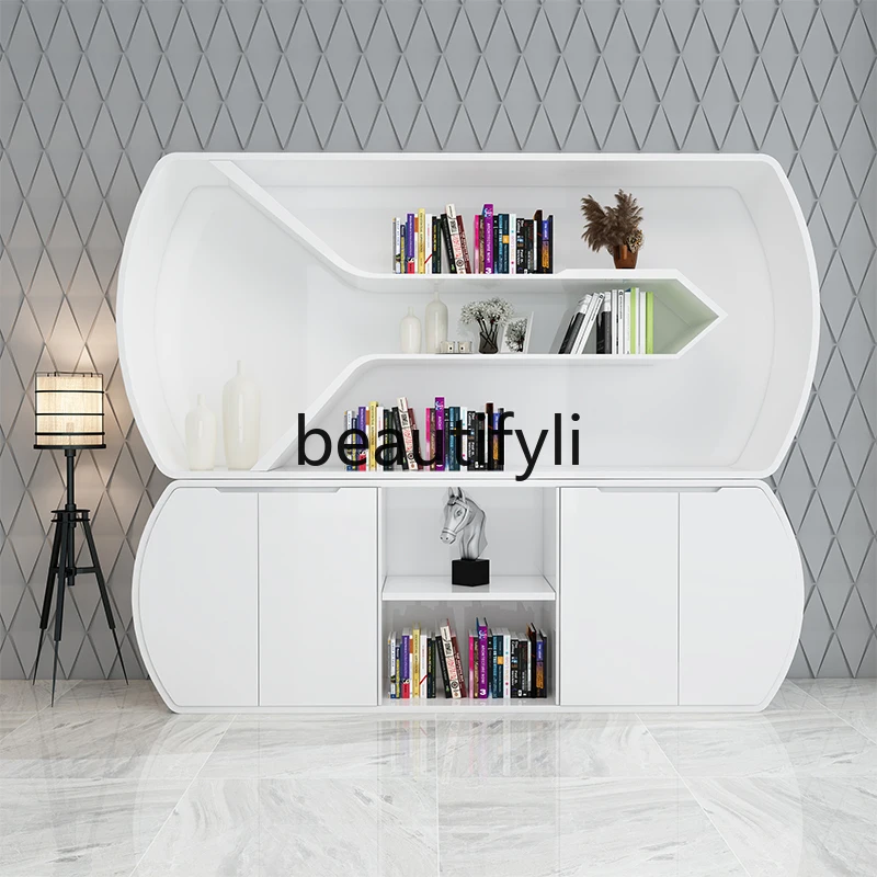 파일 캐비닛 간단한 현대 페인트 목재 보관 파일 배치 배경 모바일 사무실 파일 캐비닛