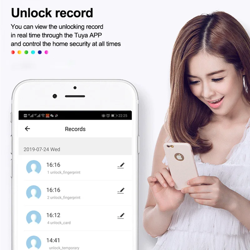 TTLock APP Waterproof Smart Fingerprint Password Card Door Lock Bridge-Cut Aluminum Alloy For Outdoor Pull Push Sliding Door