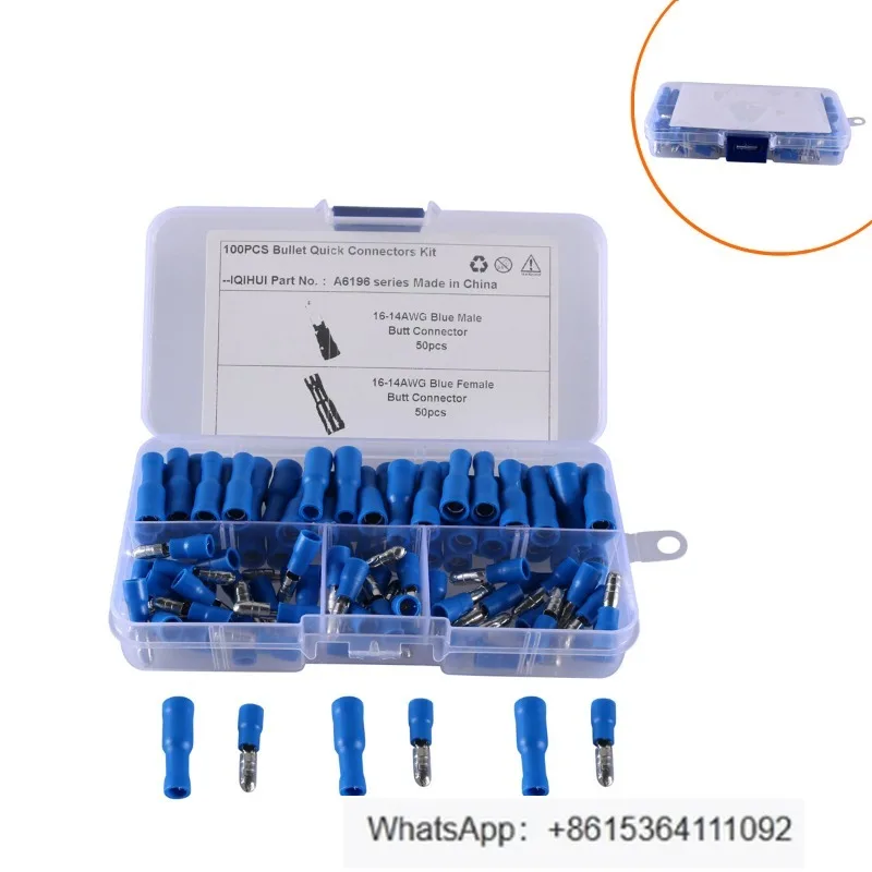 

Разъем для стыкового провода с головкой, изолированный конец клеммы «папа» и «мама», плагин, пуля холодного прессования «папа» и «мама»