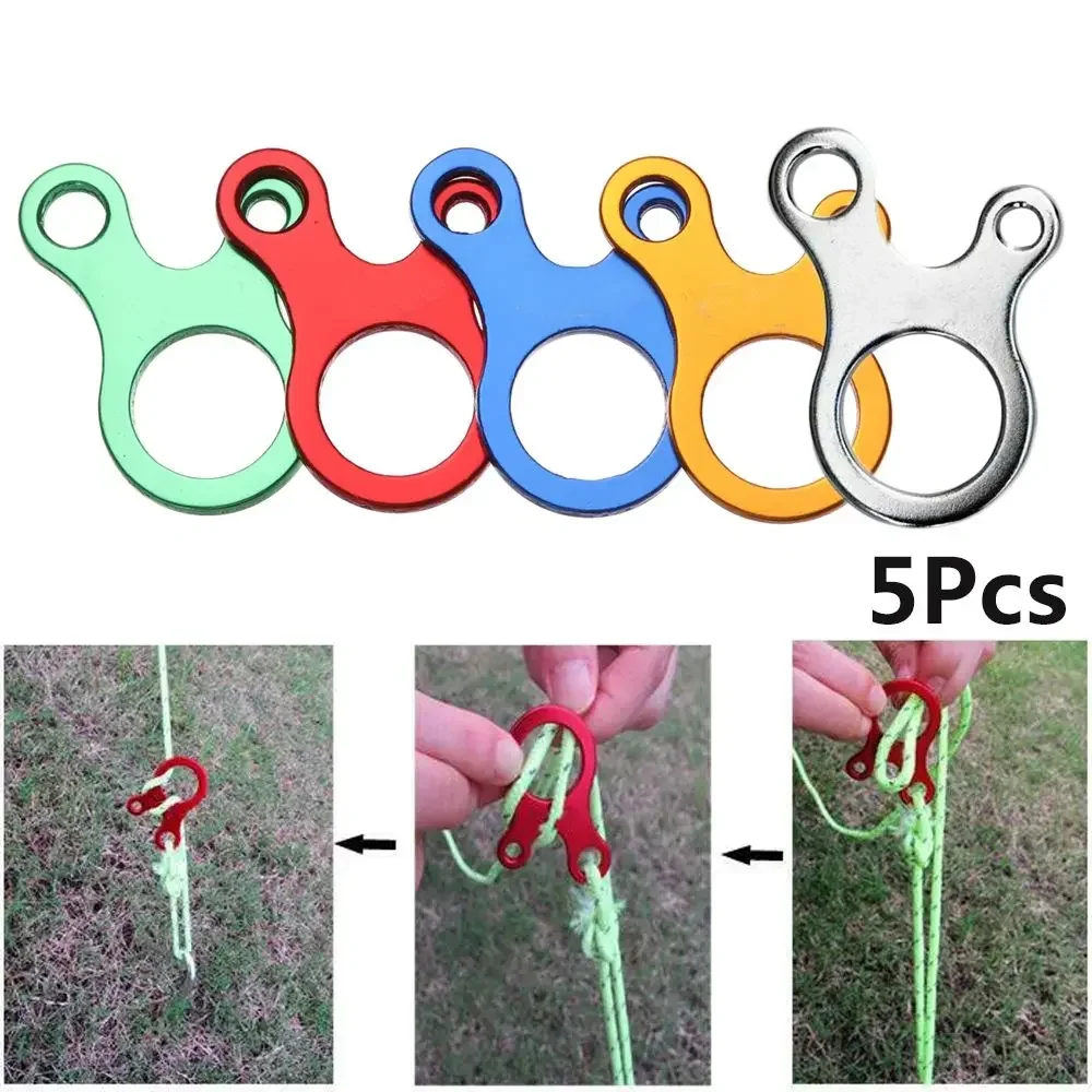 1pc Tent Awning Cord Rope Fastener Runners  Adjust Rope Length for Outdoor Camp Hike Mountain Buckle  3 Hole Quick Knot Tool