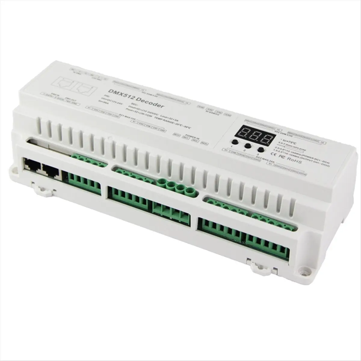 Led RGB RGBW Strip DMX512 Decoder DC12V 24V Input 5A 40 CH 1440W Output Led RGB RGBW Strip PWM DMX512 Slave Controller