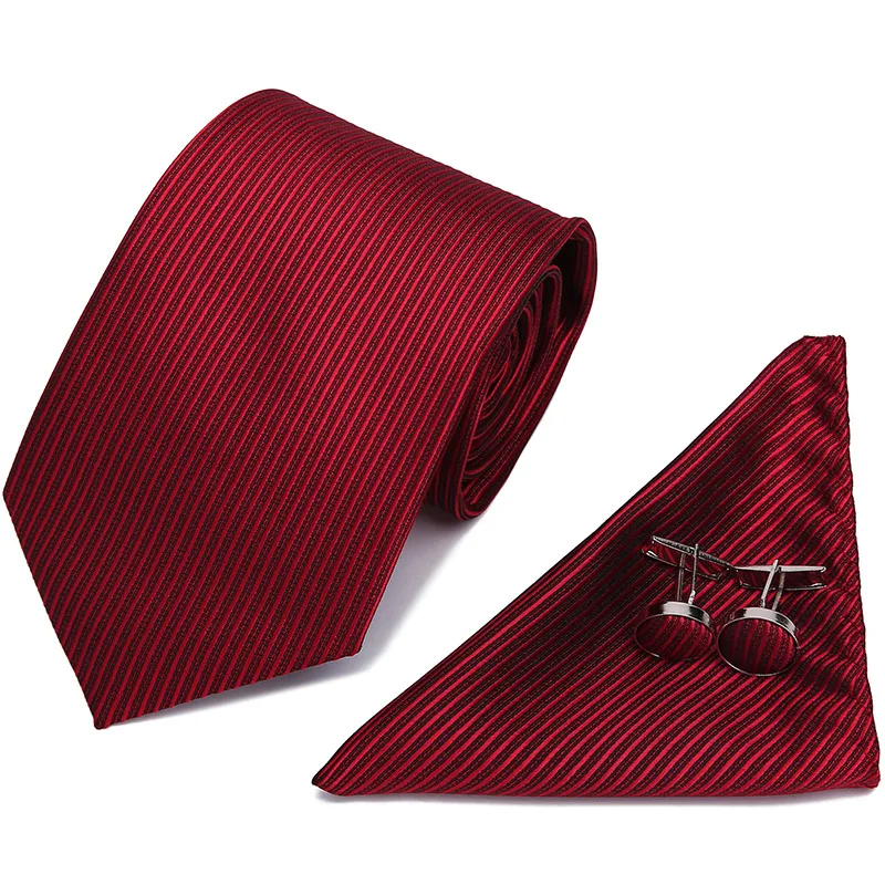 4-Piece Set With Neckties Handkerchief Cufflinks For Men Daily Office Wedding Party Blouse Accessories Elegant Man Ties Suit